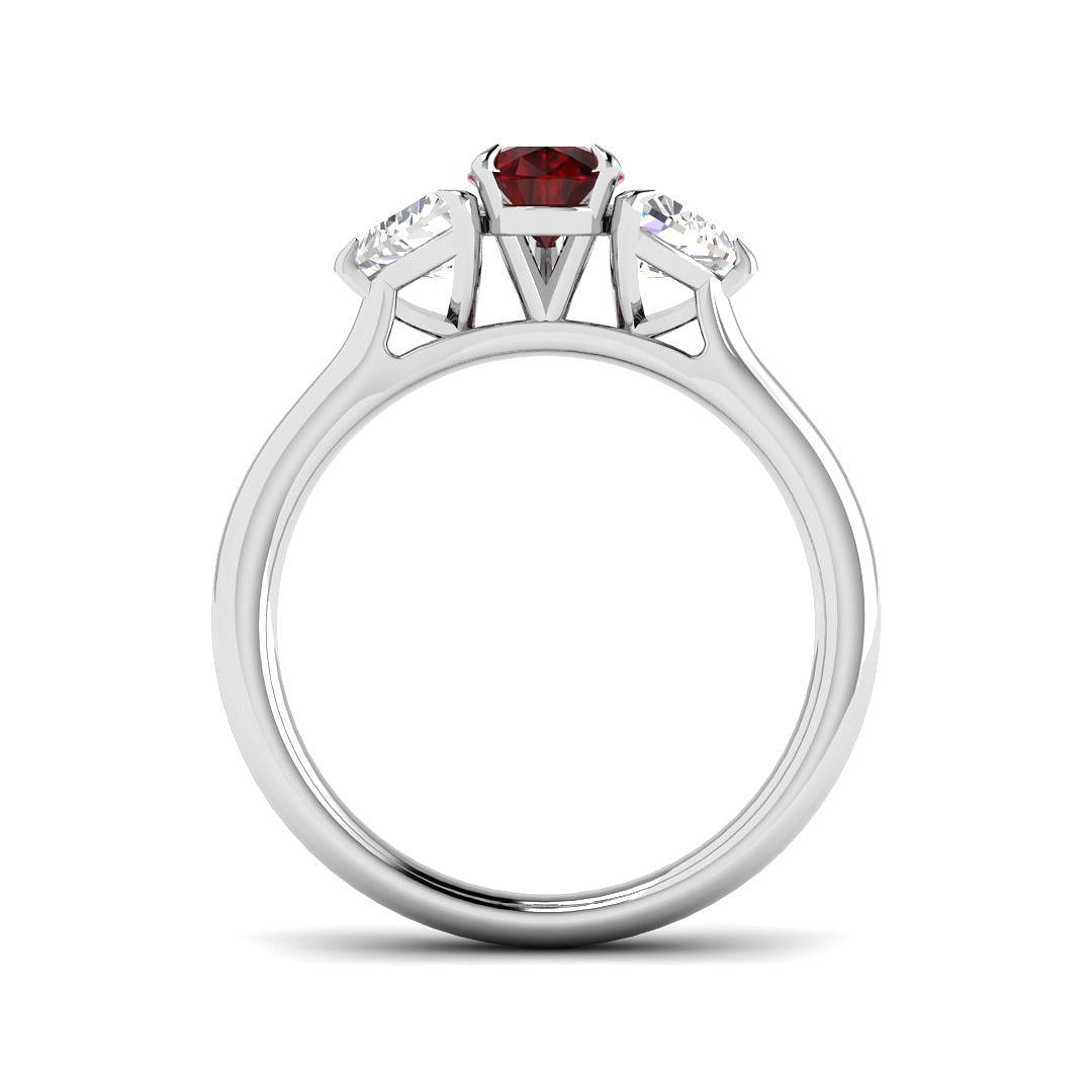 Ruby Three Stone Ring