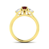 Pear Ruby with Diamond Side Stones