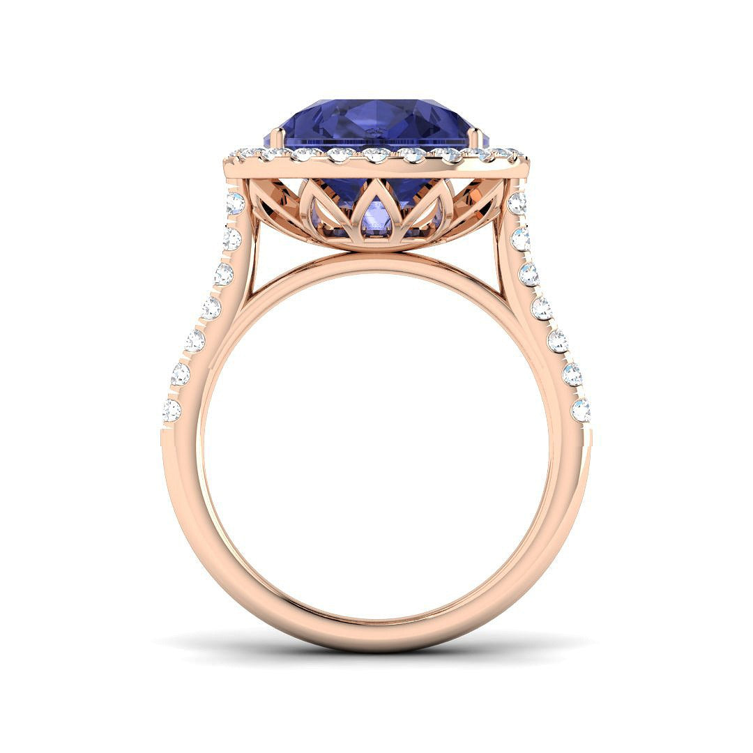 Pear Tanzanite Diamond Cocktail Ring - Metal in Gold or Platinum