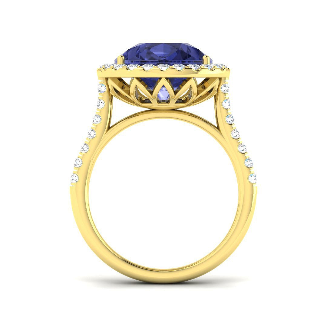 Luxury Pear Tanzanite Diamond Ring for Women