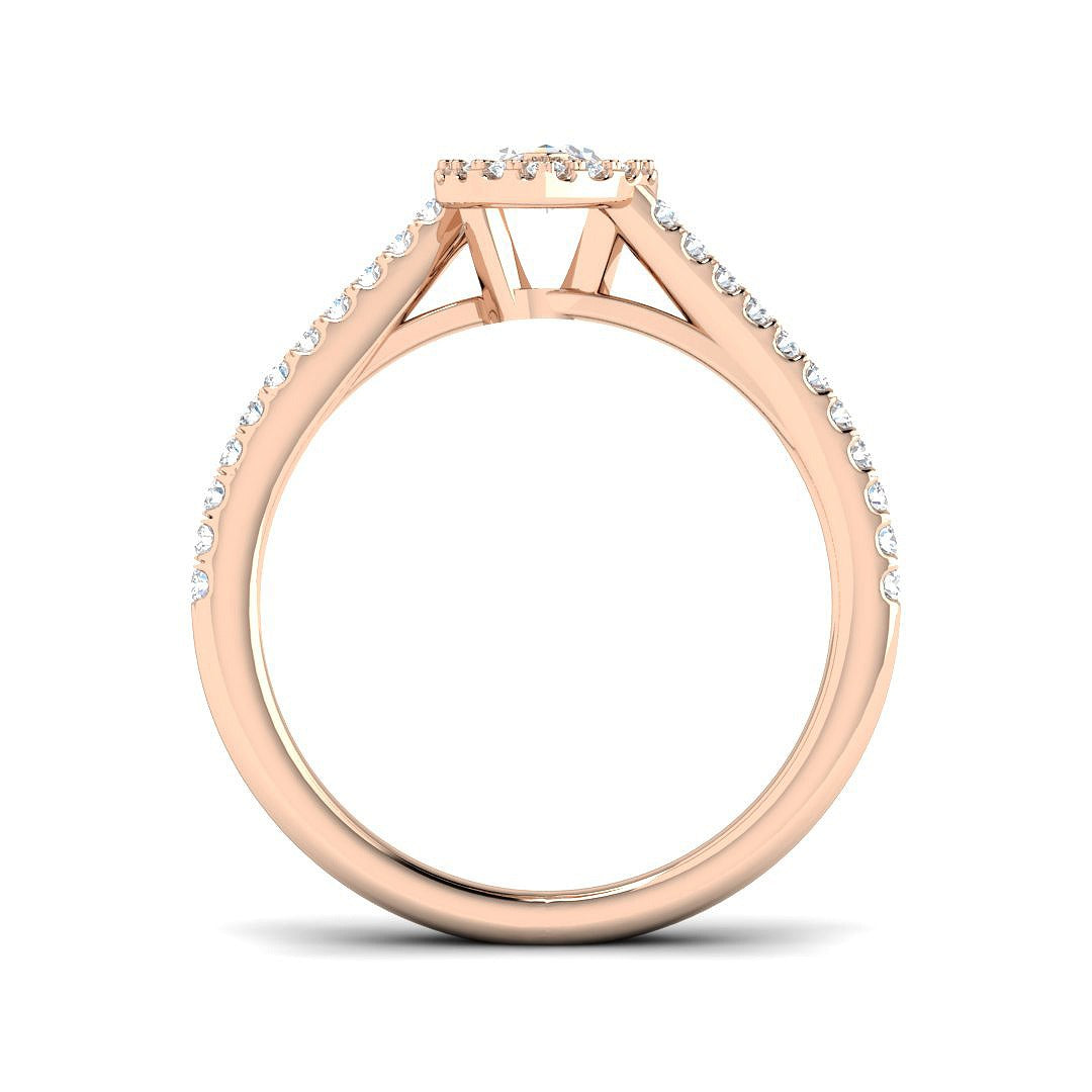 Marquise Cut Diamond Halo Engagement Ring | 0.50ct | Hallmarked Gold & Platinum