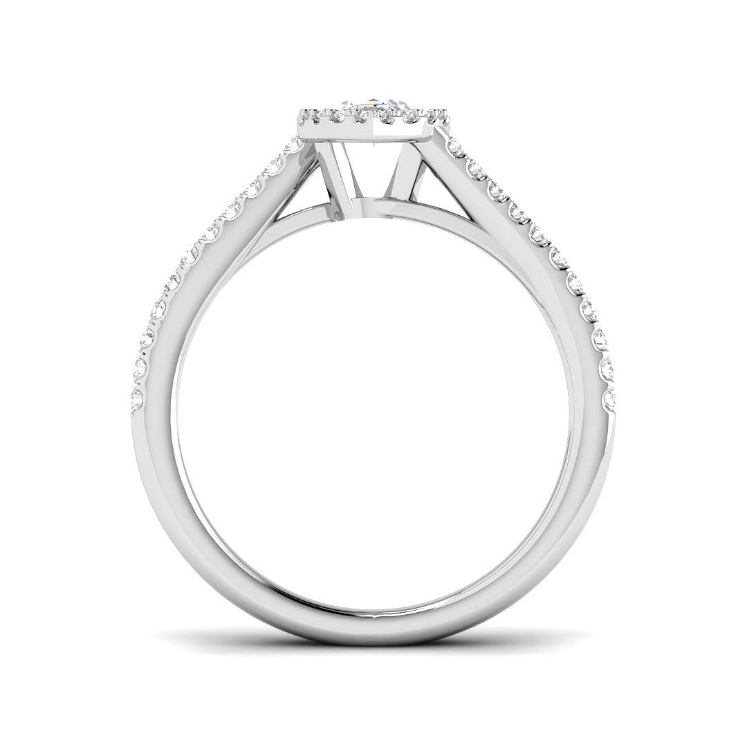 Marquise Cut Diamond Halo Engagement Ring | 0.50ct | Hallmarked Gold & Platinum