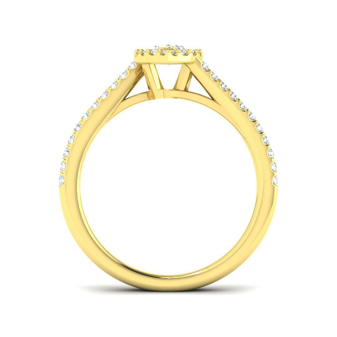 Marquise Cut Diamond Halo Engagement Ring | 0.50ct | Hallmarked Gold & Platinum