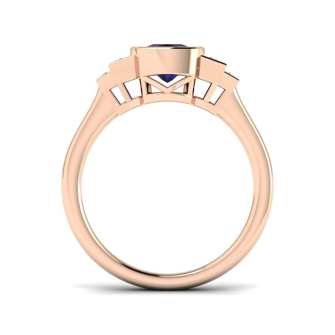 Diamond sikkob Blue Sapphire Ring | 1.25ct