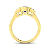 Diamond sikkob Blue Sapphire Ring | 1.25ct