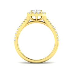 1.60Carat D-E/VS Lab Grown Diamond Halo Engagement Ring 18k Yellow Gold Ready To Ship