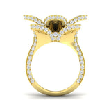 Floral Diamond Statement Ring 4ct Designer Petal UK Hallmarked