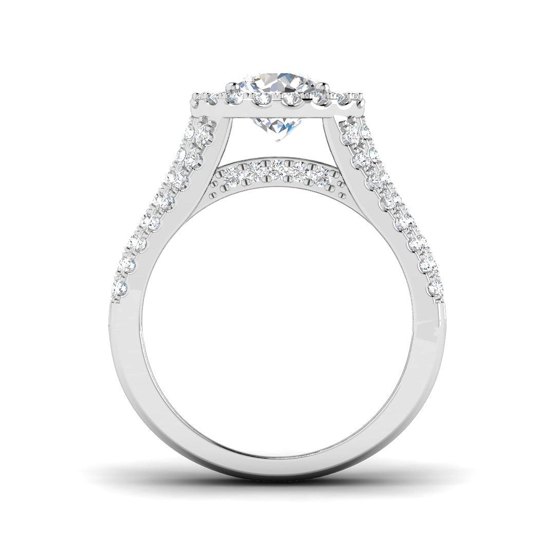 2.70Carat D-E/VS Lab Grown Diamond Halo Engagement Ring 950 Platinum Ready To Ship