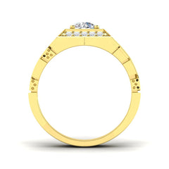 1.20Carat D-E/VS Lab Grown Diamond Signet Engagement Ring 9k Yellow Gold Ready To Ship
