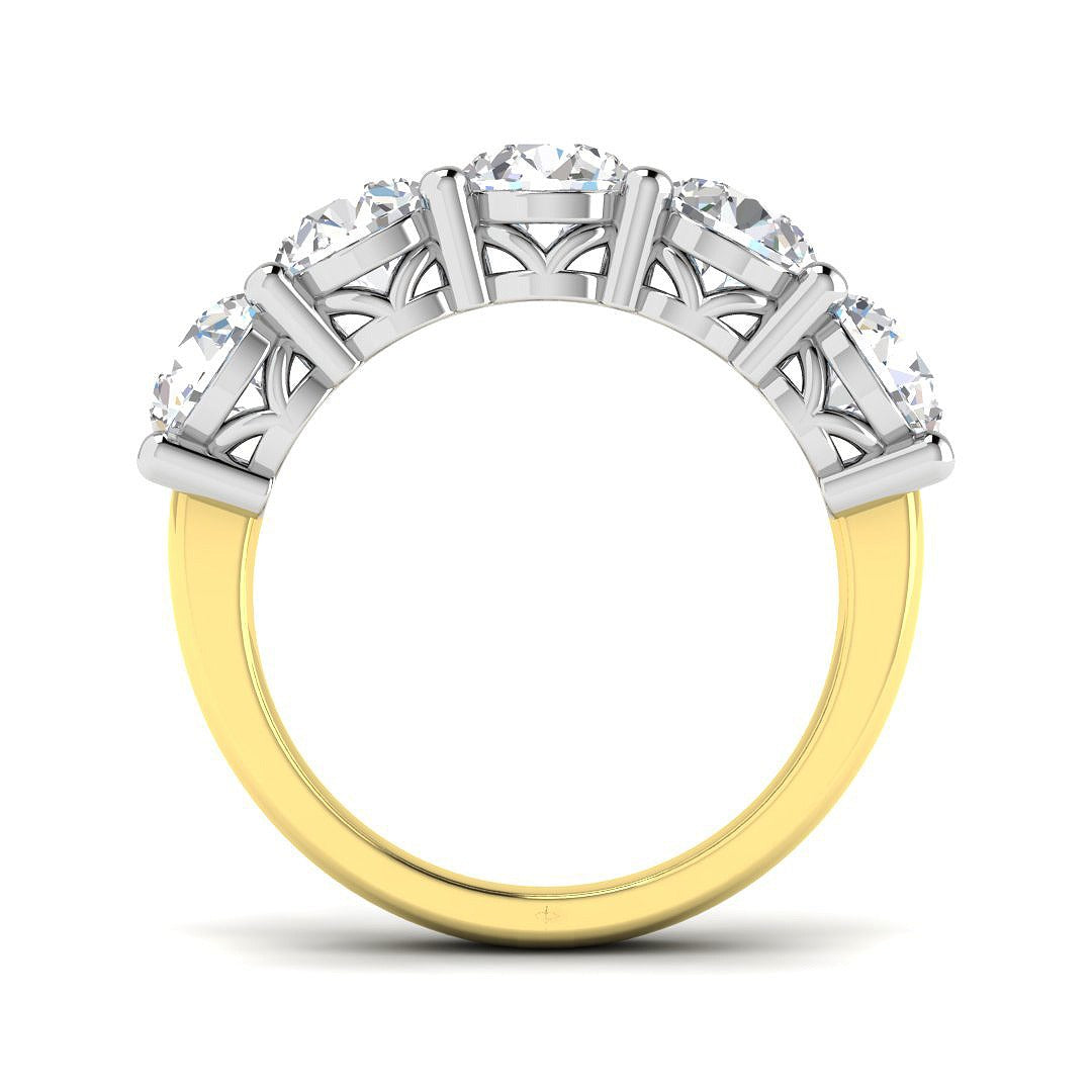 3.88Ct Lab Grown Diamond Ring in 9k Yellow Gold | Ring Size - M