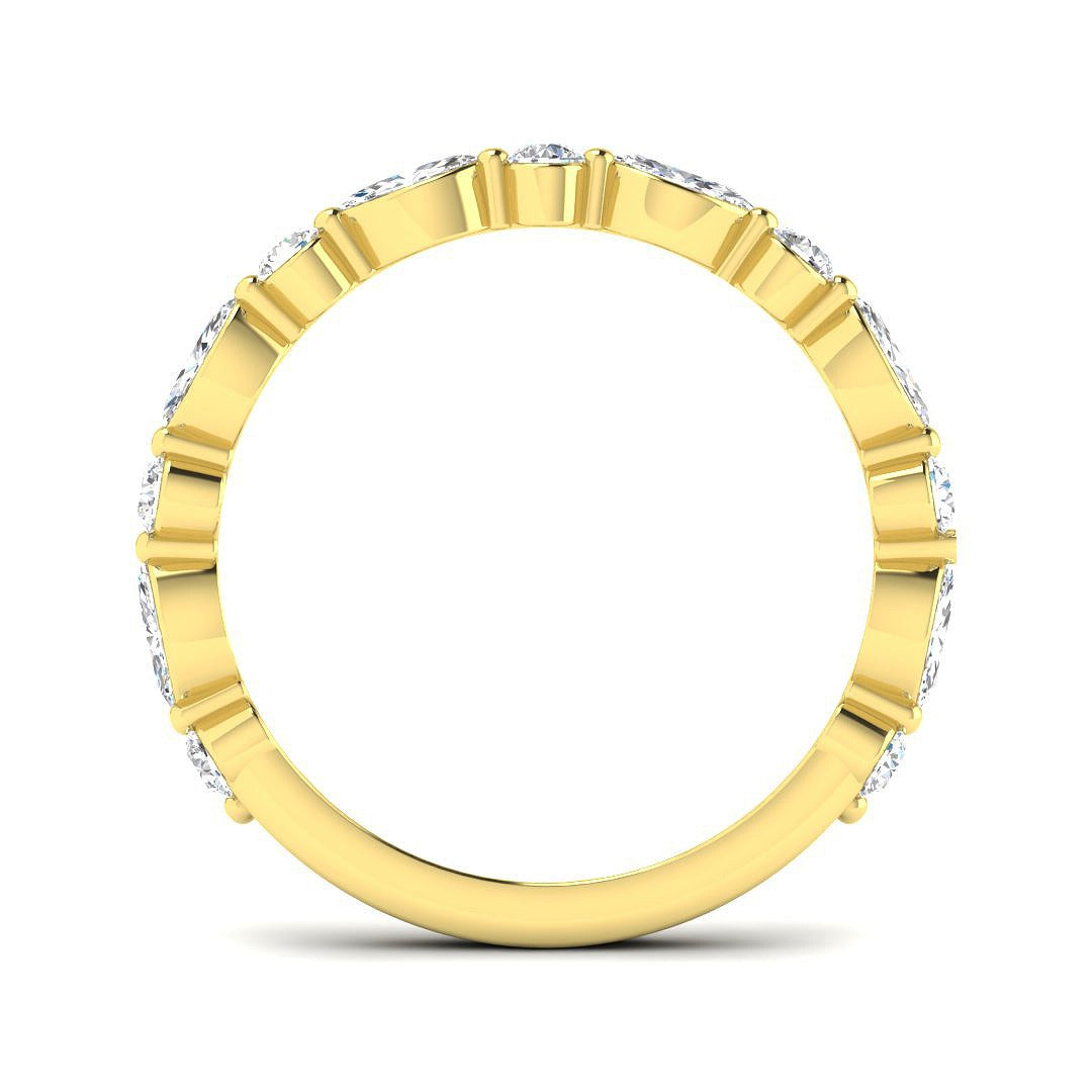 Marquise and Round Diamond Half Eternity Ring | 0.5ct