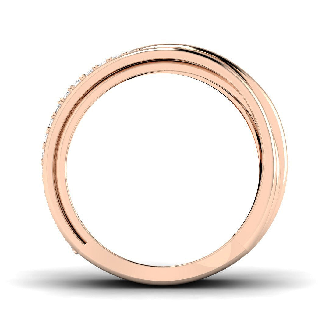 Stunning Triple Band Design Fancy Ring | 0.25ct | Hallmarked Gold & Platinum