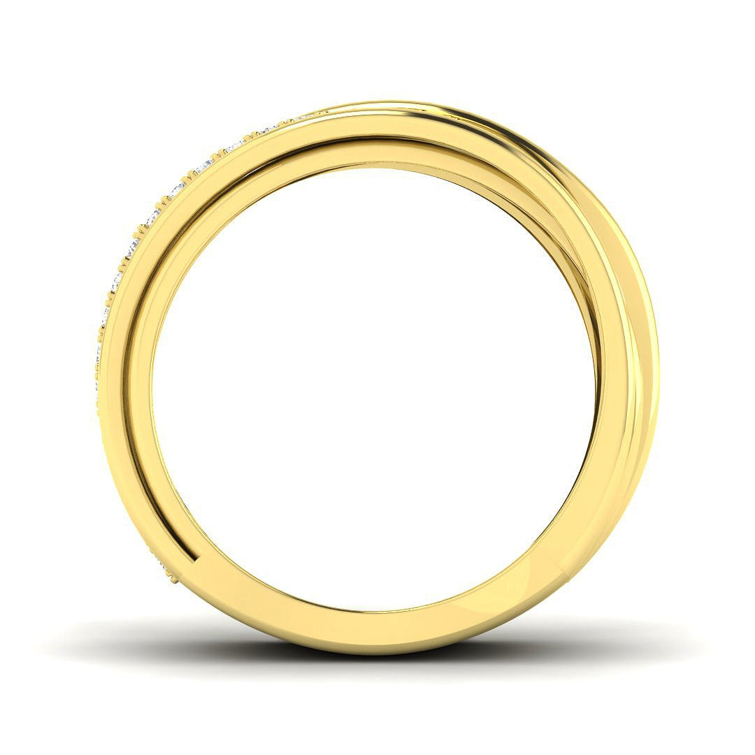 Stunning Triple Band Design Fancy Ring | 0.25ct | Hallmarked Gold & Platinum