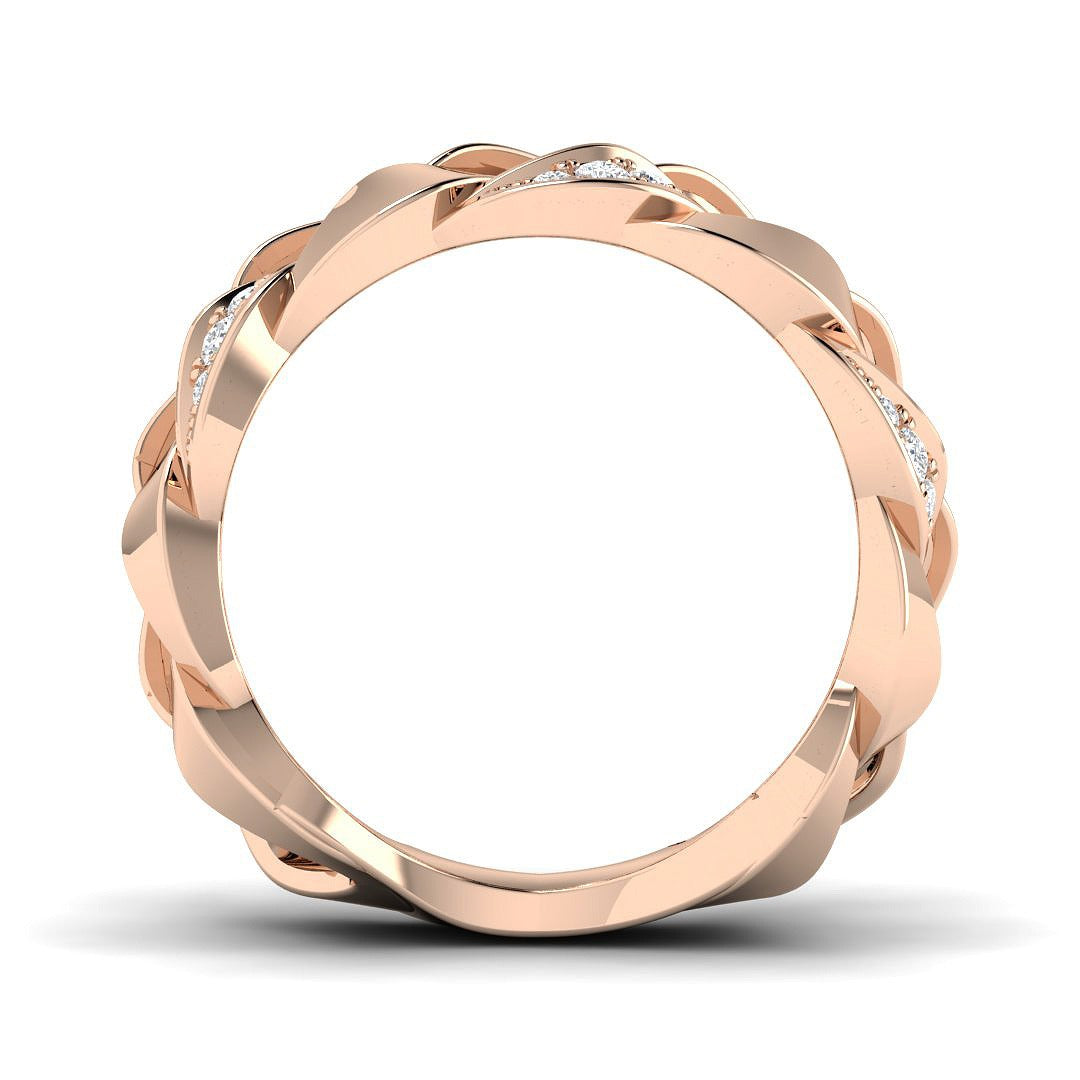 Diamond Woven Band Fancy Ring | 0.2ct | Hallmarked Gold & Platinum