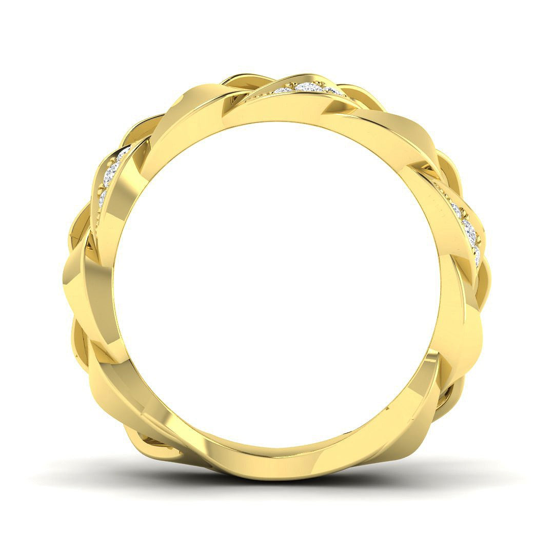 Diamond Woven Band Fancy Ring | 0.2ct | Hallmarked Gold & Platinum