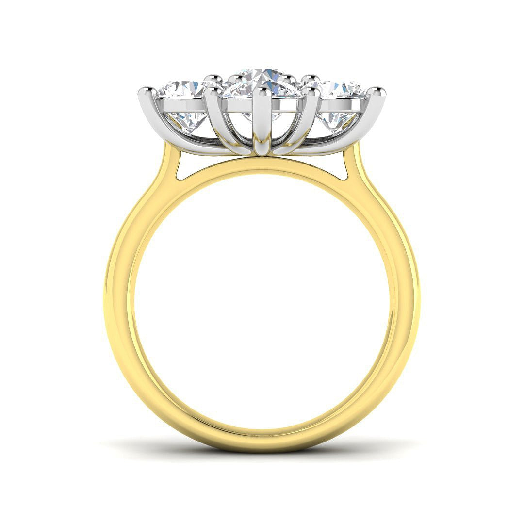 4.09Ct Lab Grown Diamond Ring in 9k Two Tone | Ring Size - M