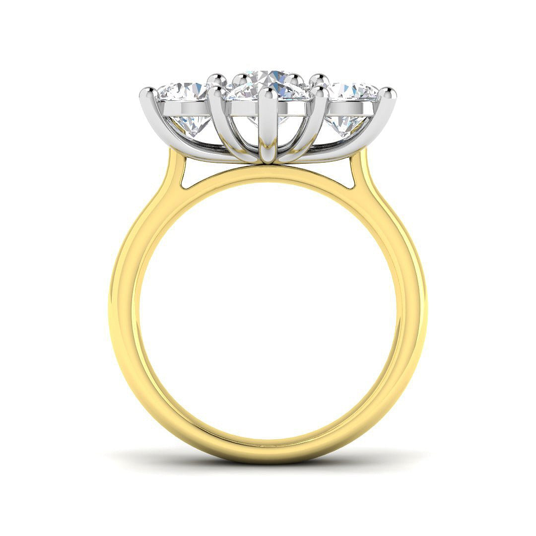 4.79Ct Lab Grown Diamond Ring in 9k Two Tone | Ring Size - M