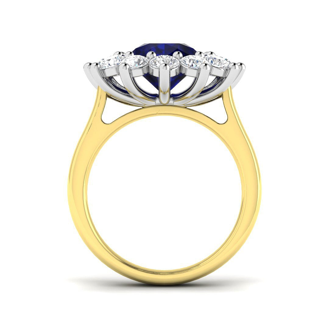 5.85Ct Lab Grown Diamond Ring in 9k Two Tone | Ring Size - M