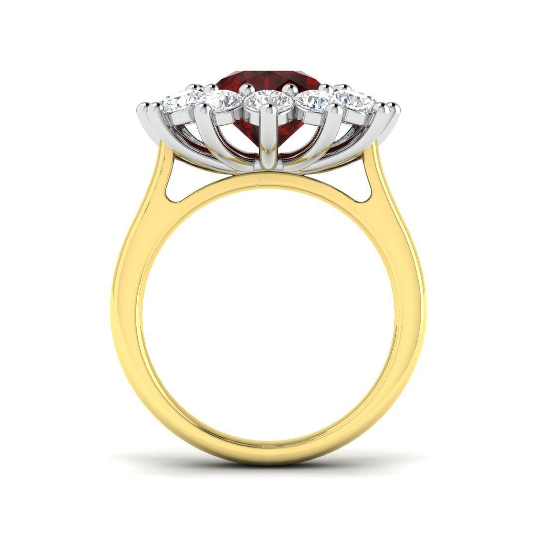 5.8Ct Lab Grown Diamond Ring in 9k Two Tone | Ring Size - M