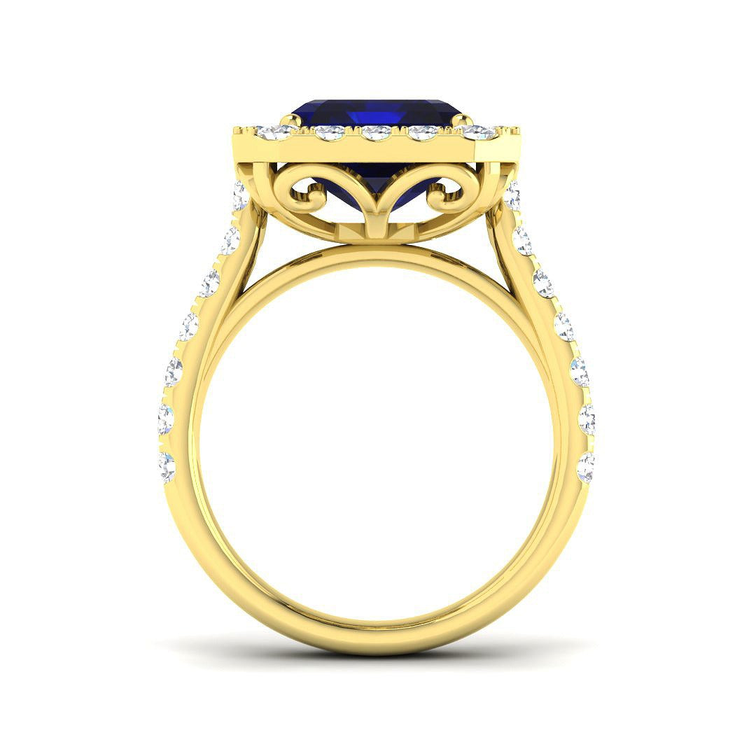 7.29Ct Lab Grown Diamond Ring in 9k Yellow Gold | Ring Size - M