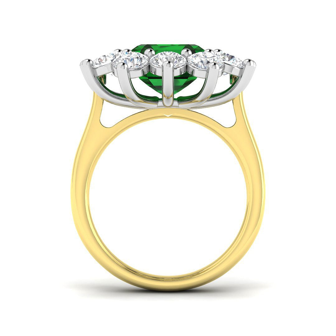 7.23Ct Lab Grown Diamond Ring in 9k Yellow Gold | Ring Size - M