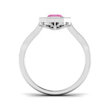 Emerald Cut Pink Sapphire Ring