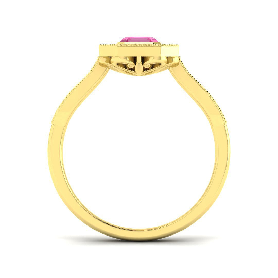 Pink Sapphire Diamond Ring