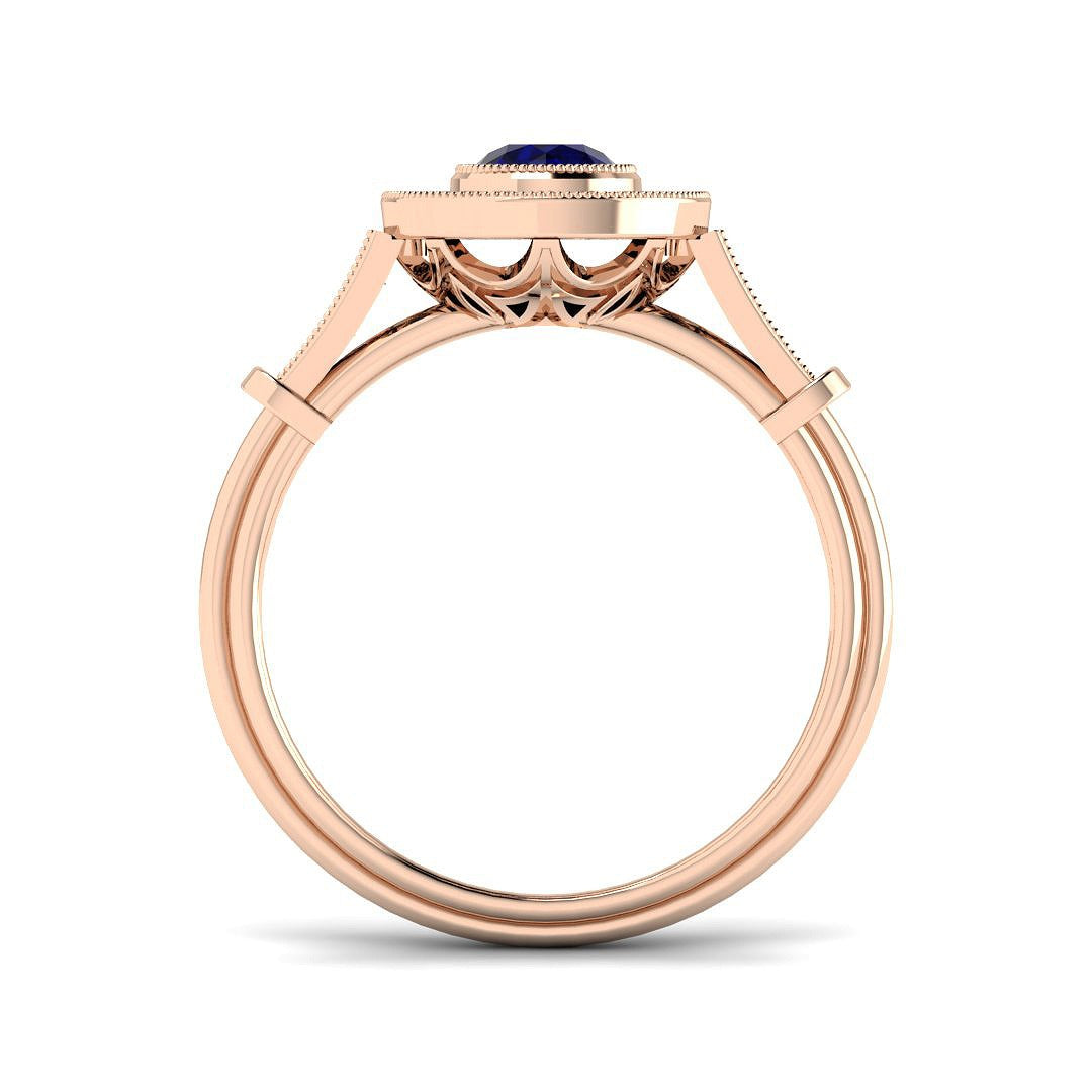 Diamond Tobbribge Blue Sapphire Ring | 0.75ct
