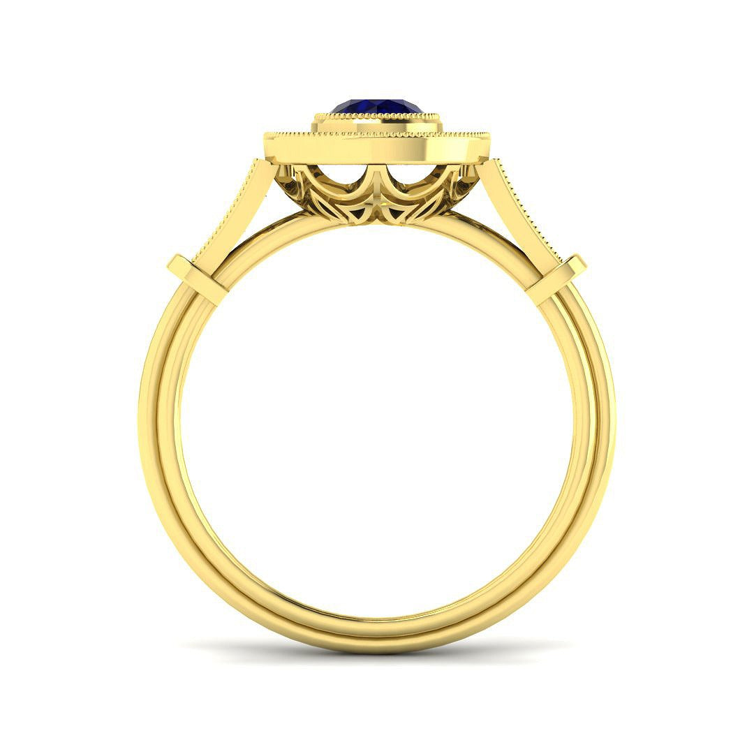 Diamond Tobbribge Blue Sapphire Ring | 0.75ct