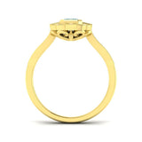 Rose Gold Emerald Cut Aquamarine Ring with Vintage Diamond Details