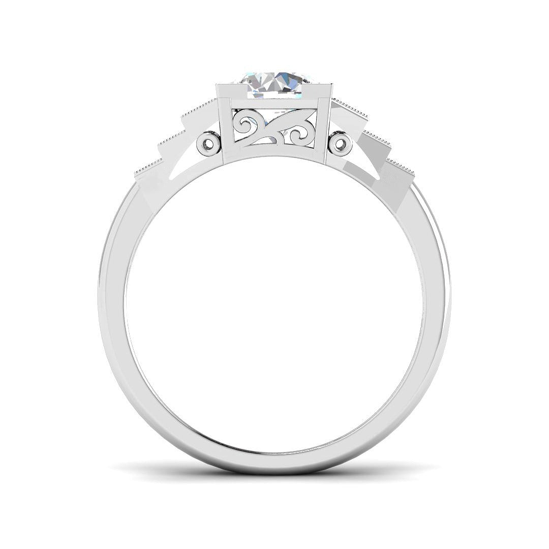 1.20Carat D-E/VS Lab Grown Diamond Vintage Engagement Ring 9k Yellow Gold Ready To Ship