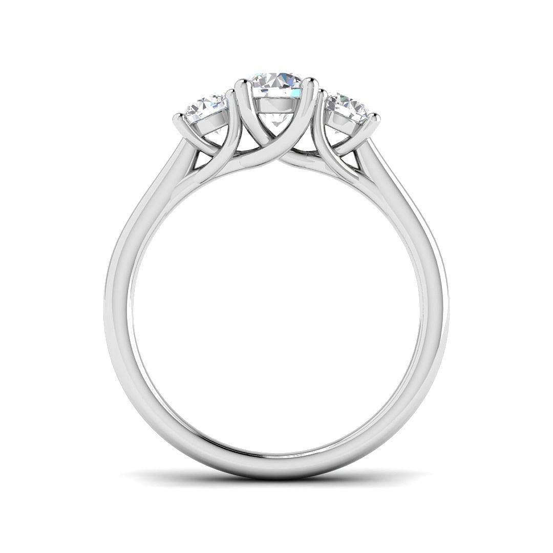 0.88Ct Lab Grown Diamond Ring in 9k White Gold | Ring Size - M