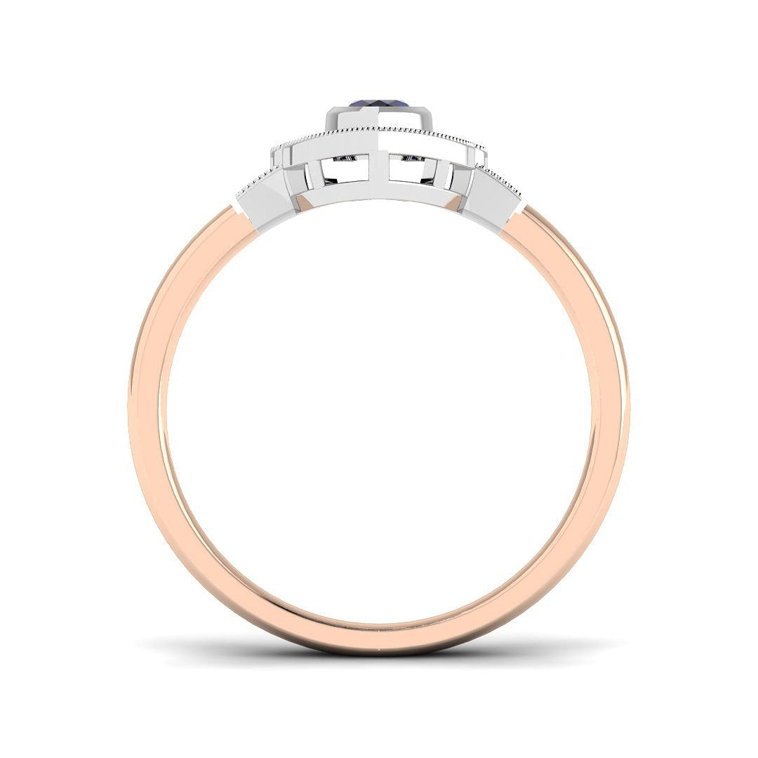 Diamond Barbek Blue Sapphire Ring | 0.25ct - 0.33ct