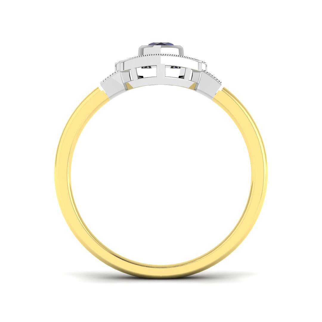 Diamond Barbek Blue Sapphire Ring | 0.25ct - 0.33ct