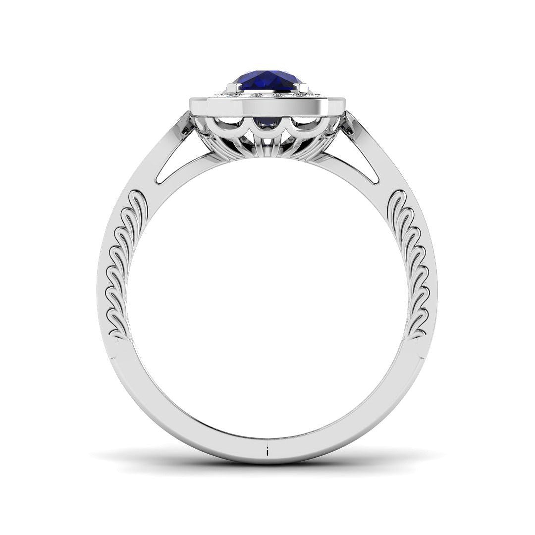 Diamond ktamforb Blue Sapphire Ring | 1.75ct - 2ct