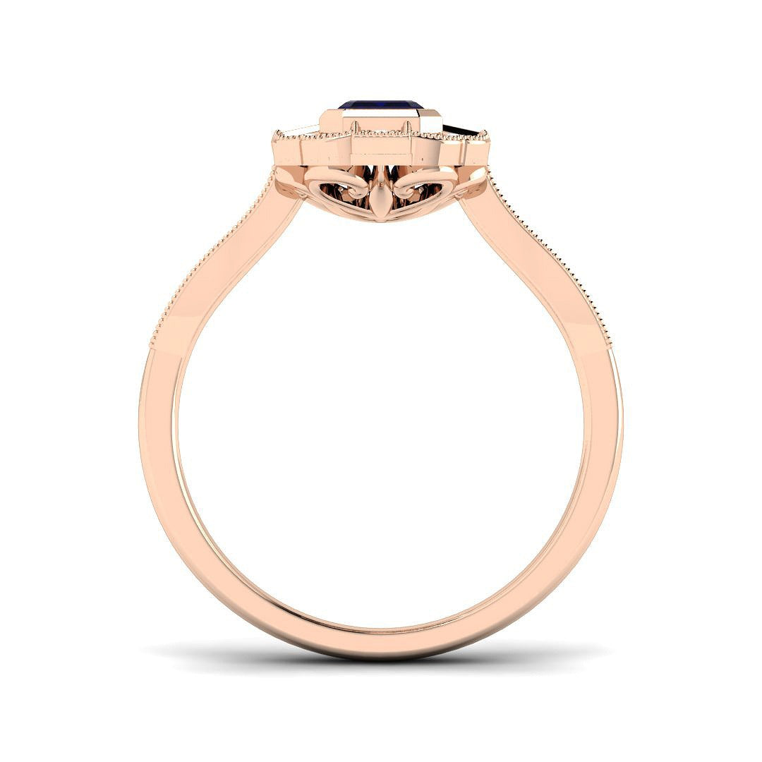 Diamond ktocktob Blue Sapphire Ring | 0.75ct - 1ct