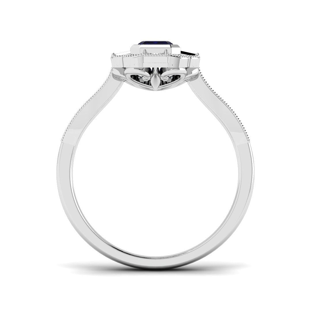 Diamond ktocktob Blue Sapphire Ring | 0.75ct - 1ct
