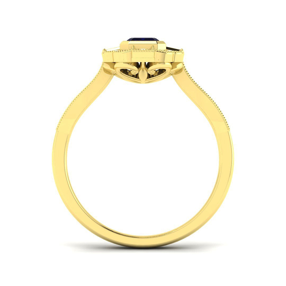 Diamond ktocktob Blue Sapphire Ring | 0.75ct - 1ct