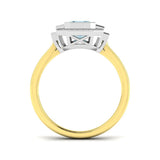 Vintage Emerald Cut Aquamarine Engagement Ring