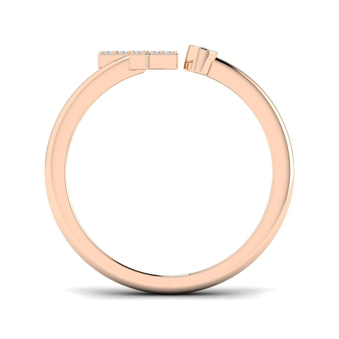 Diamond Aberyktwyth Initials Ring | 0.1ct | Hallmarked Gold & Platinum