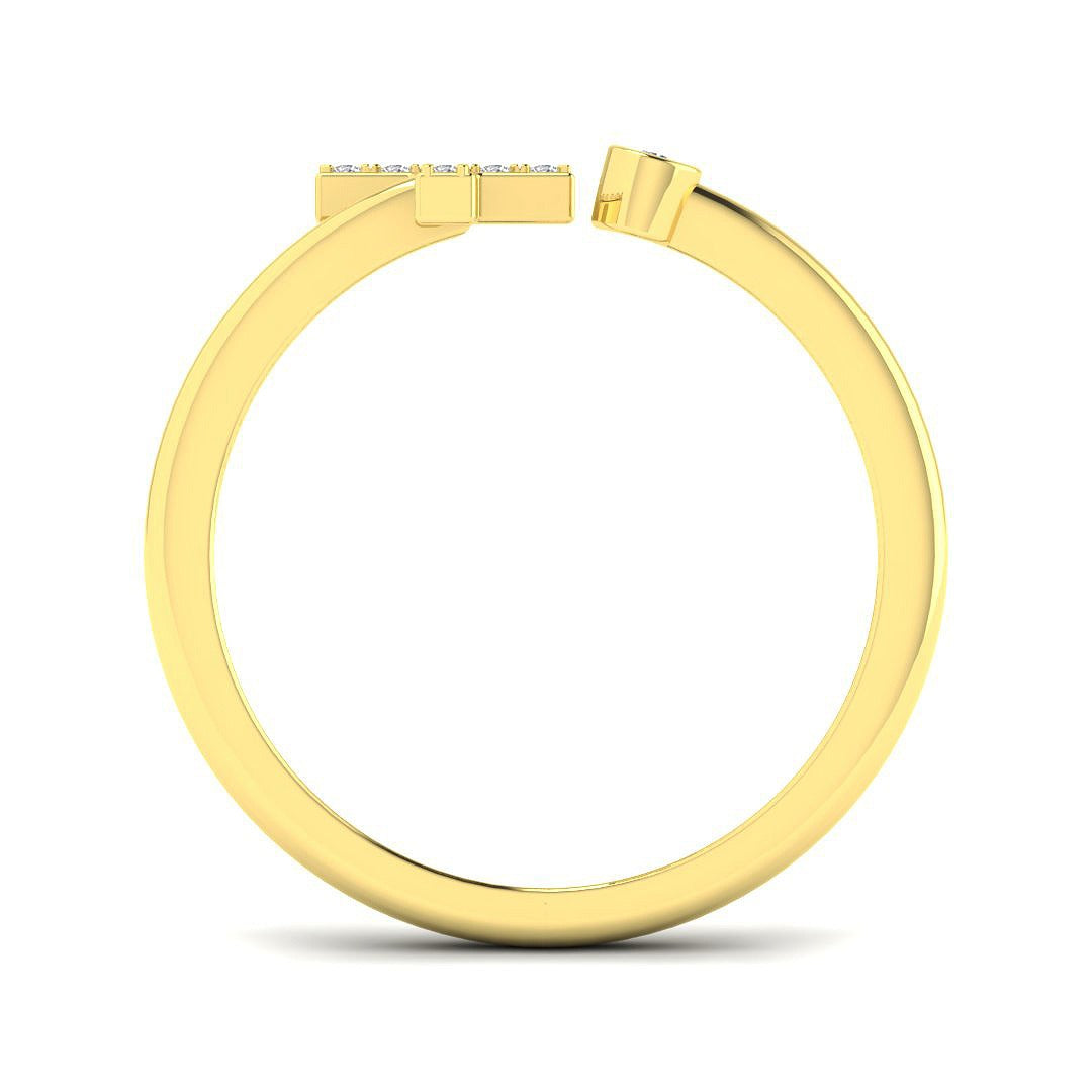 Diamond Aberyktwyth Initials Ring | 0.1ct | Hallmarked Gold & Platinum