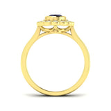 Diamond Harpebbeb Blue Sapphire Ring | 1.5ct