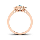 Side profile of Cushion Cut Aquamarine Ring