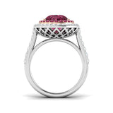 Pink Gemstone Halo Ring