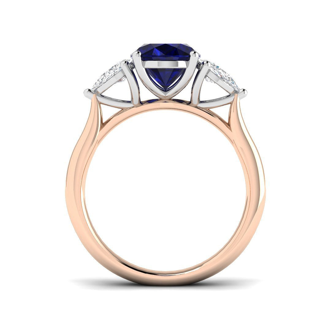 Diamond Winchekter Blue Sapphire Ring | 2.25ct - 3ct