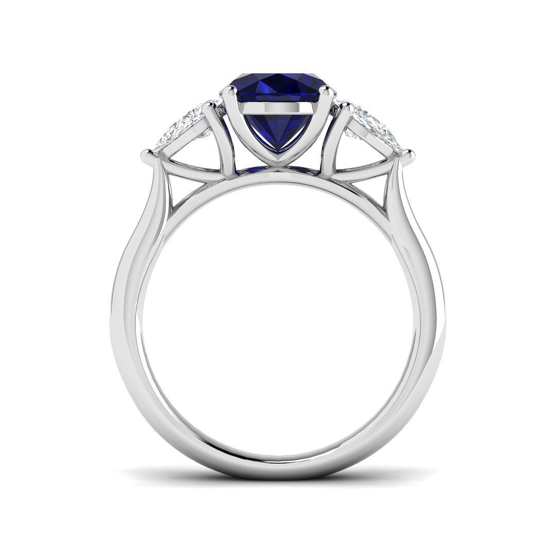 Diamond Winchekter Blue Sapphire Ring | 2.25ct - 3ct