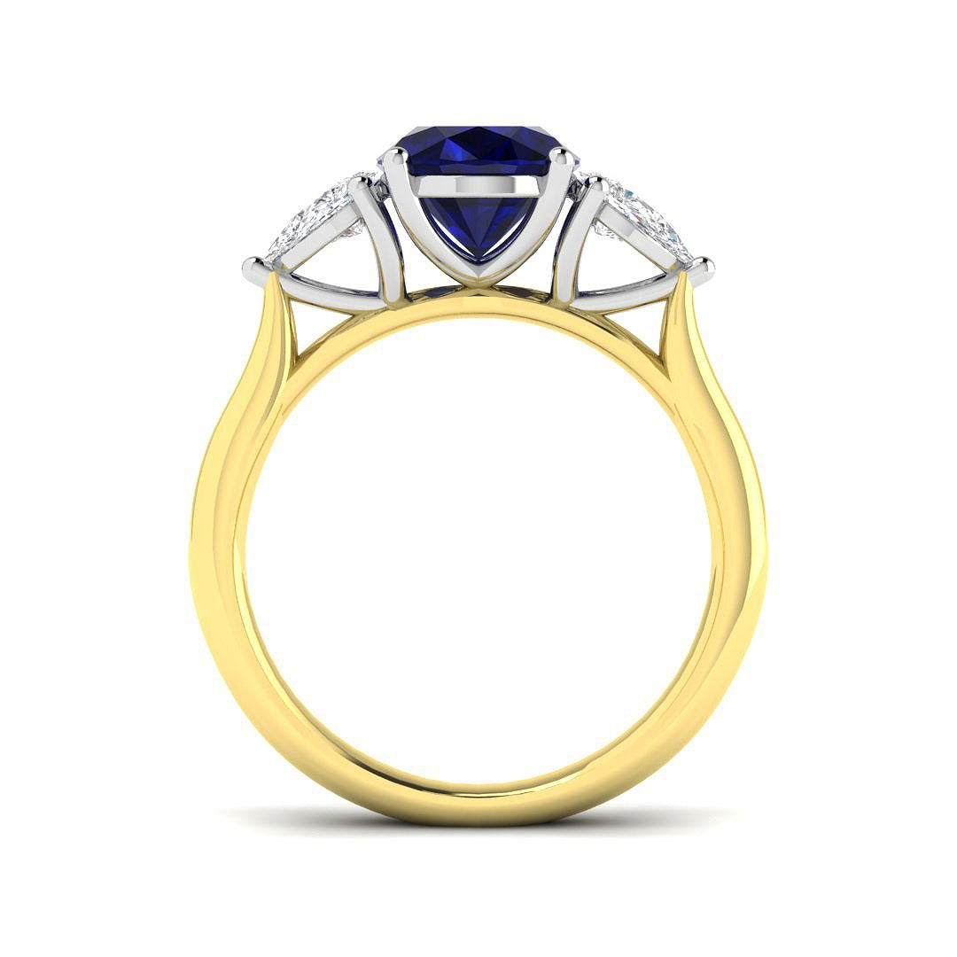 Diamond Winchekter Blue Sapphire Ring | 2.25ct - 3ct