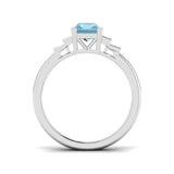 Side profile of Baguette Cut Aquamarine Ring