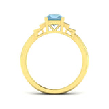 Vintage style Baguette Cut Aquamarine Ring