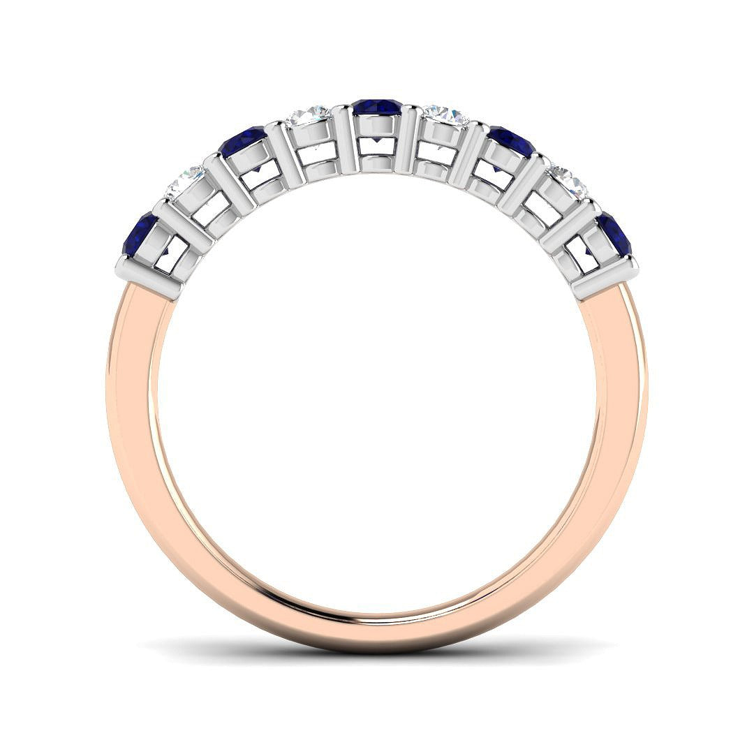 Diamond Houbksow Blue Sapphire Ring | 0.75ct